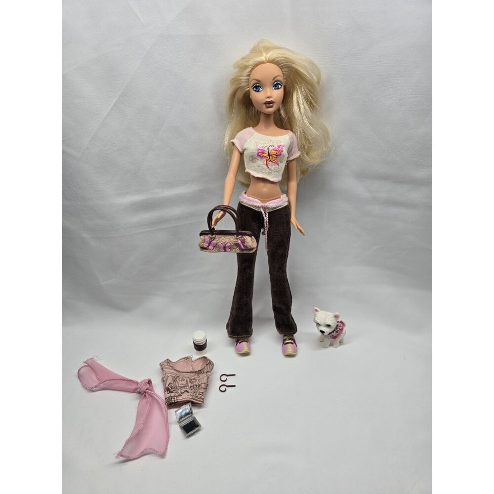 My Scene Teen Tees Kennedy Fashion Doll Dog & Accessories Mattel- READ